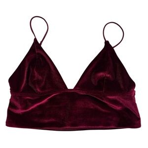 Red velvet triangle bra